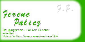 ferenc palicz business card